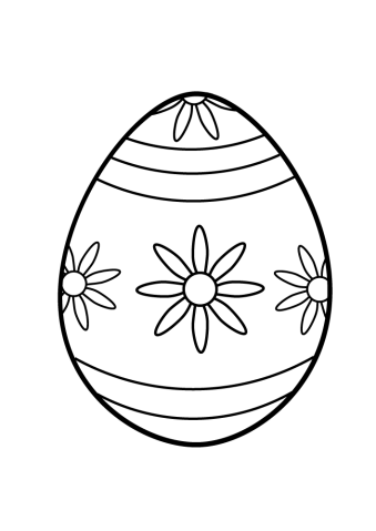 Coloring Page easter egg flowers