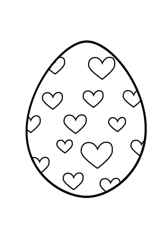 coloring page easter egg with many love and hearts printablesfree com