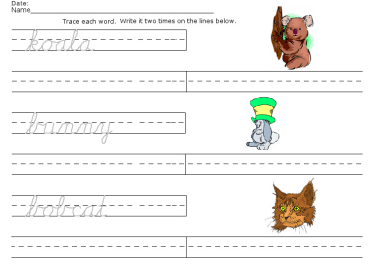 Cursive Worksheets