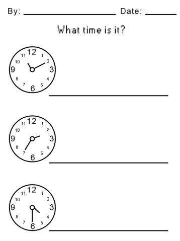 How to Tell Time on a Clock Printable Worksheets