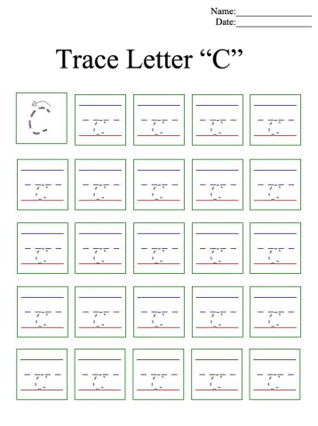 Letter C Printable Worksheets