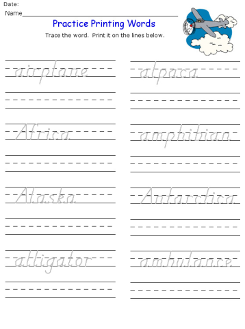 Writing Lessons Kids Worksheets