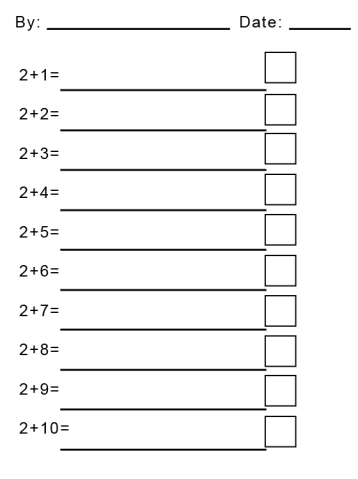 Adding with Twos Math Worksheets