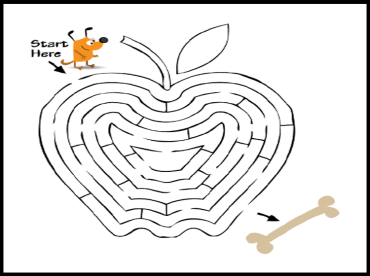 Apple Printable Mazes