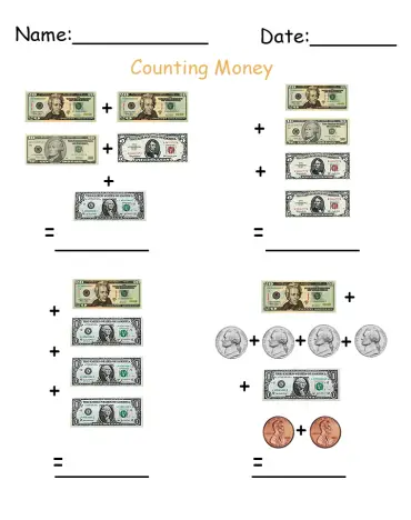 money worksheets dollars and cents Add Up Money Printable Worksheets