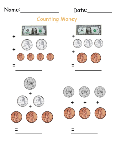 printable money worksheet