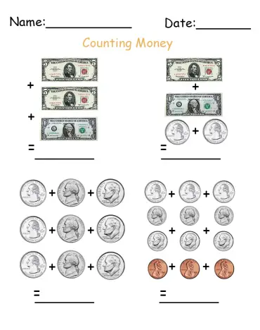 money worksheets dollars and cents Printable Money Worksheet