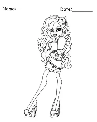 Frankie Stein Monster High Printable Coloring Pages