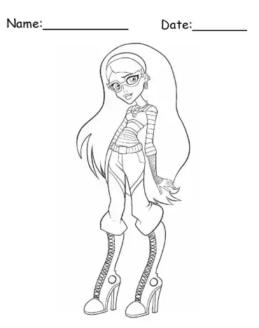 Frankie Stein Monster High Printable Coloring Pages