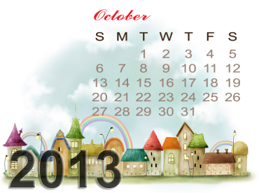 Printable October Monthly Calendar