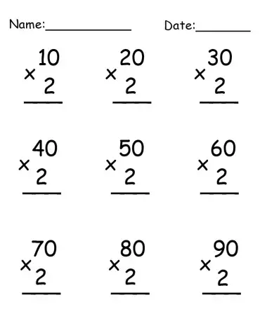 9 free printable multiplication worksheets