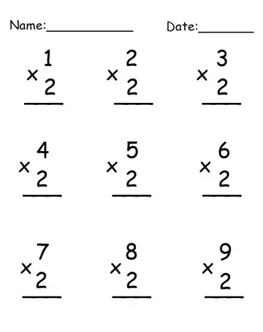 9 free printable multiplication worksheets