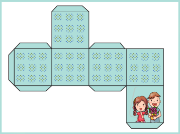 Blue Printable Box with Kids' Picture