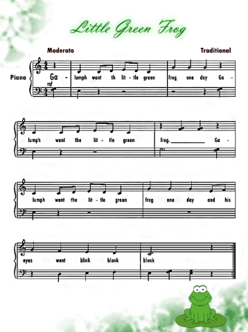Little Green Frog Piano Music