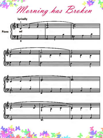 Printable Morning Has Broken Piano Music