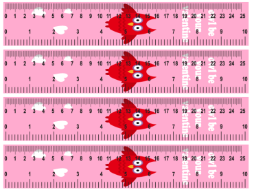 Printable Pink Owl Ruler