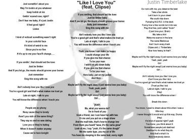 Like I Love You Printable Sheet Music