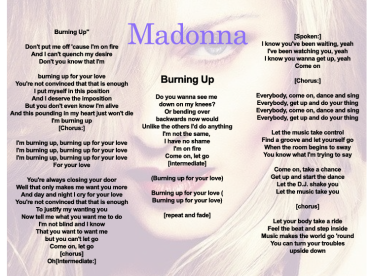 Printable Burning Up Sheet Music
