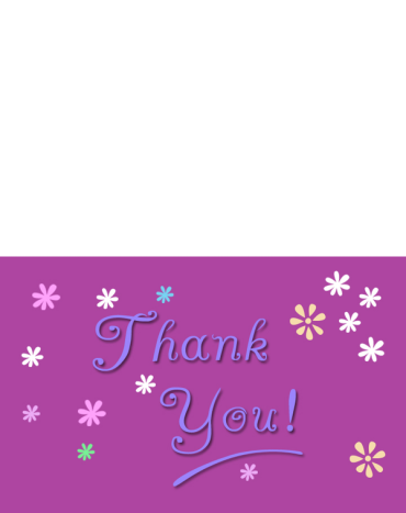 Printable Purple Thank You Cards