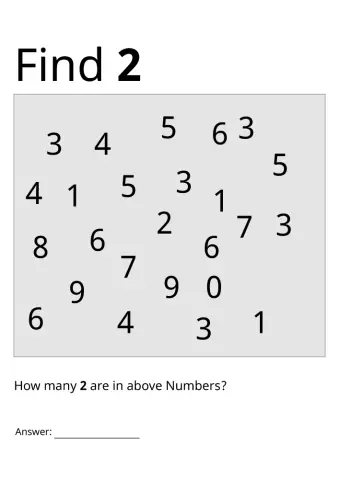 Printable Visual Scanning Worksheet Find 2