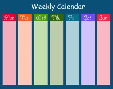 20+ Free Printable Weekly Calendars