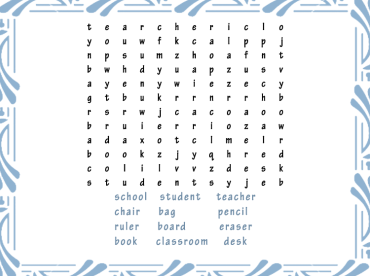 School Word Search